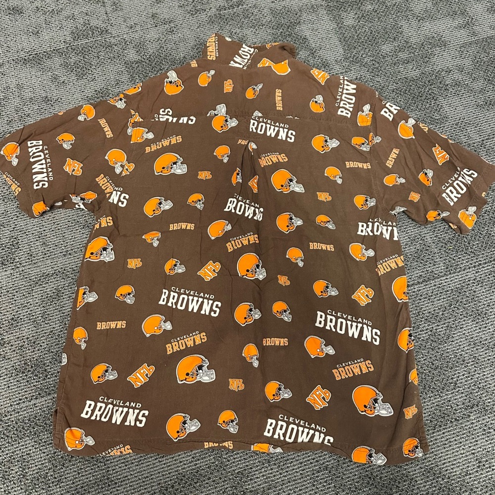 Vintage NFL Cleveland Browns All Over Print Button Down Shirt Mens Large DB70 - Picture 7 of 7
